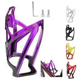 Garegce Bike Water Bottle Cage, Cycling Bottle Cage Durable Non-Slip Bike Drinks Holder, Universal Fit for Mountain MTB Road Bikes Cycling Accessories - Black Purple