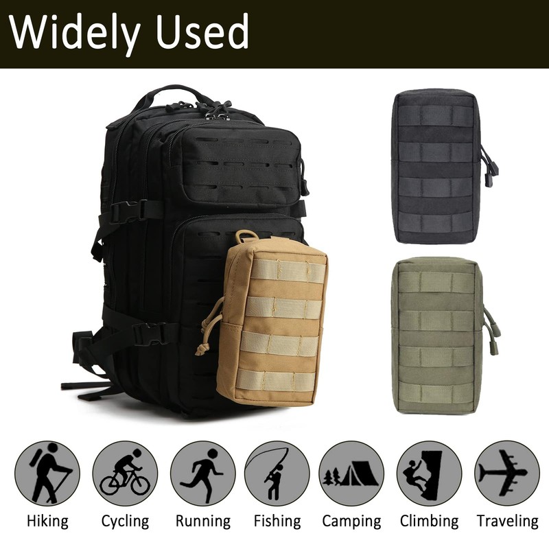 2 Pack Molle Pouches, Utility Pouch Small Water-Resistant Tactical Compact