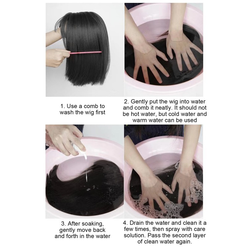 Short Straight Hair Wig with Cap Women's Baseball Cap Wigs
