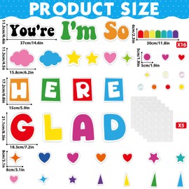 Classroom Bulletin Board Decorations Welcome Back to School Bulletin Board Set I'm So Glad You're Here Motivational Classroom Decorations Colorful Cutouts for Teacher Kindergarten Preschool Wall Decor