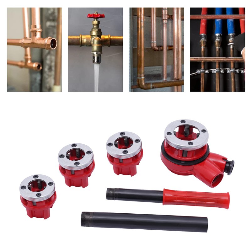 Eapmic Portable Pipe Threading Tool Set Manual Ratchet Pipe Threader