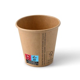 BIOZOYG Paper Cups, Pack of 50, 150 ml / 6 oz, Diameter 80 mm, Brown - Cups for Hot Drinks - Coffee Cups to Go Made of Cardboard - Disposable Cups, Alternative to Styrofoam Cups
