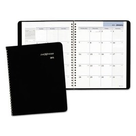 At-A-Glance Products - Desk Monthly Planner, Jan-Dec, 2PPW, 8-3/4x6-7/8, Black - Sold as 1 EA - DayMinder Monthly Planner features two-page-per-month spreads, and memo section with notes space. Ranges 12 months from January to December. Each spread inclu