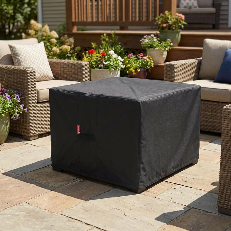 SheeChung Large 44'' Square Fire Pit Cover - Waterproof 600D