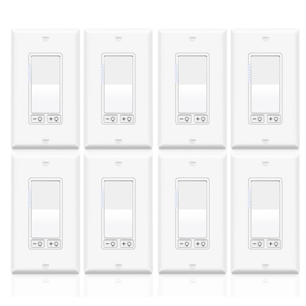 Unbranded Greencycle 8PK Double Dimmer Switch, 3-Way for LED/CFL 150W,