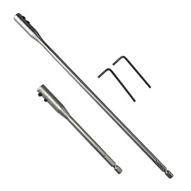 1/4 Drill Bit Extension Set 6" and 12" High-Carbon Steel Wood Spade Drill Bit Extender with 2 Pieces Key Spade Bit Extension Set for Wood Turners Furniture Carpentry and Construction(4PCS) (1PCS)