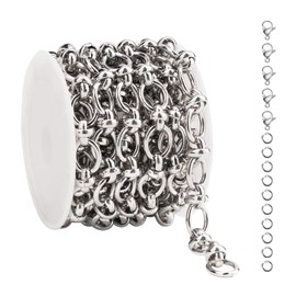 YOUBEIYEE 2 Meters Stainless Steel Chain for Jewelry Making Rolo Chains for Men and Women Necklace DIY Jewelry Supplies Findings