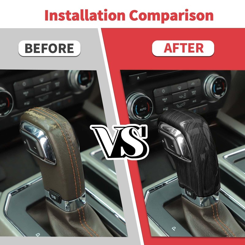 Jimen Fit for Ford F150 2015-2020, Gear Shift Knob Cover