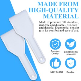 AFCJLTO Freezer Set - 2 Plastic Ice Scraper Cleaning Tools for Home Ice Removal and Freezer Cleaning - White