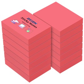 ZCZN Small Sticky Notes 38 x 51mm, 100 Sheets/Pad, 14 Pads, Red