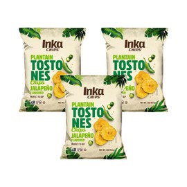 Inka Jalapeño Flavored Tostones Chips, Gluten Free, Non GMO, 4 Ounces (Pack of 3)