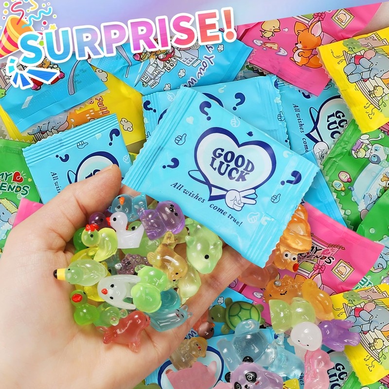 pupuluck 80pcs Mini Resin Animals Blind Bags 80 Styles Mystery