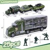 LovesTown 25 in 1 Green Military Big Truck Toys, Army