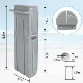 ORLANG Dock Bumper Fender, Inflatable Dock Protection for Edging, Marine Dock Fender Bumper with Stainless Steel Mounting Hardware - Grey