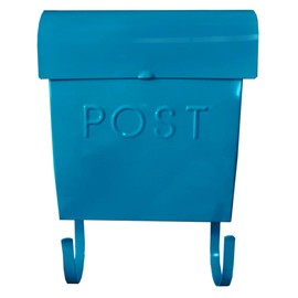 NACH Euro Series Modern Mailbox, Decorative Mail Holder, Wall Mount Mailboxes for Outside, Rust Resistant Galvanized Metal Mailbox, 12" x 11" x 4.5", Turquoise, MB-44794