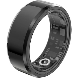 ASHATA Smart Ring Health Tracker Ring for Men and Women, IP68 Waterproof Fitness Sleep Heart Rate Blood Oxygen Tracker Smart Ring, Fitness Tracker Ring (Black)