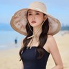 HUAMULAN Wide Brim Women Summer Sun Floppy Hat Ponytail Beach