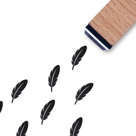 Feather Rubber Stamp, 3/5 Inch Small Mini Stamp for Scrapbooking Card Making Planner