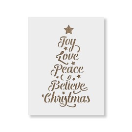 Christmas Tree Words Stencil - Durable Mylar Christmas Stencils Made in USA