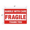 [1 Roll, 500 Labels] 2" x 3" Fragile Stickers Handle
