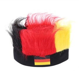 Dzrige Germany Fans Wig Props Crazy Germany Soccer Cheer Headwear Germany Football Fans Hat Costume Accessories for Football Match, Festival Events, International Festival