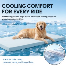 BALAPET Cooling Dog Car Seat Bed for Back Seat, Blue Waterproof Dog Car Seat Cushion with Removable Machine Washable Cover, Thick Supportive Pet Travel Mat with Non-Slip Bottom, 54"L x 24.8"W x 2"H