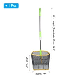 PATIKIL Telescopic Table Tennis Ball Picker, Stainless Steel Portable Ping Pong Ball Collector Pick Up Net for Balls Picking Storage, Yellow