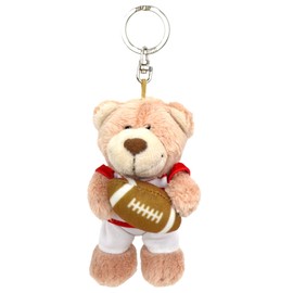 Niki Love Bear/Rugby Keychain 3.9 inches (10 cm) for Kids, Braun, 10 cm