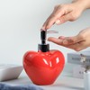 Bicuzat Red Heart Shaped Soap Dispenser with Plastic Pump, Refillable
