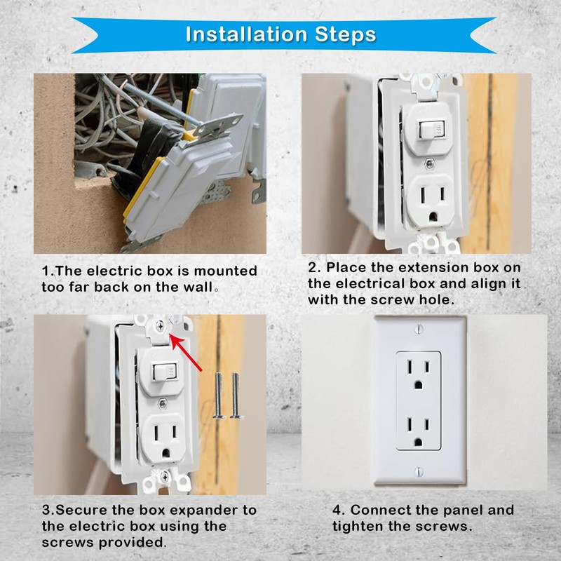 SLK-1 (1-Gang) Electrical Outlet Box Extenders with 12Pcs Screws, Electrical
