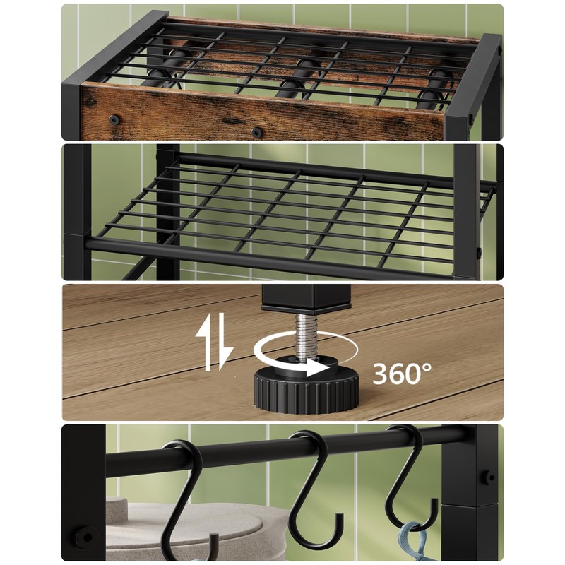 CHOEZON 5-Tier Pot Rack, Floorstanding Pots and Pans Organizer, Kitchen