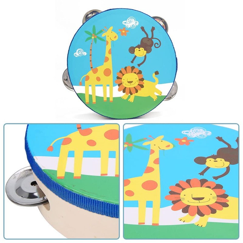 Tambourine Cartoon Hand Held Drum Portable Tambourine Bell for Party