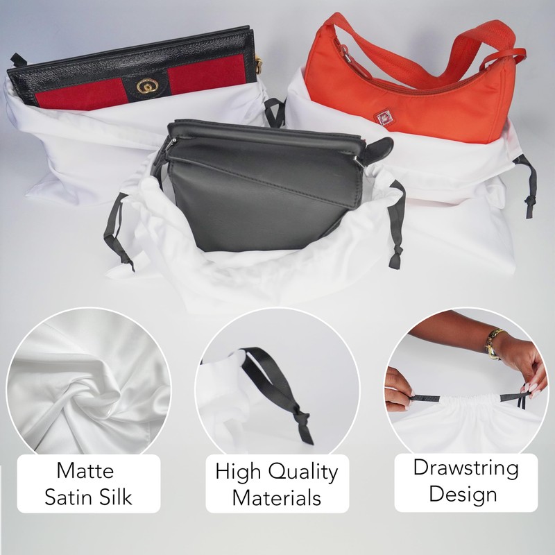 Dust Bags for Handbags (3 Bags) - Small/Medium Size -