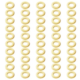 YIXISI 50 pieces M5 x 10 x 1 mm flat washers, brass washers, metal washers, for screws and nuts