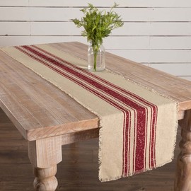Yuletide Burlap Red Stripe Runner 12x72