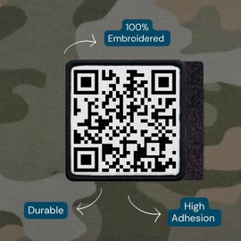 Laughing Lizards Rickroll QR Code Patch | | QR Code Plays Rick Astley's Never Gonna Give You Up, Includes (2) Funny Morale Hook & Loop Military Patches, Tactical Patches for Hats, Bags & Equipment