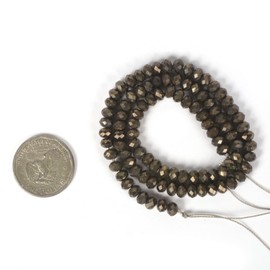 6mm Pyrite Faceted Rondelle Loose Beads Jewelry Making DIY Bead 16 Inch