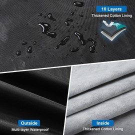 10 Layers SUV Car Cover Waterproof All Weather for Automobiles Rain Snow Sun Wind Protection Outdoor Full Car Cover with Door Zipper & Cotton, Universal Fit for SUV Jeep (Up to 181 inches)