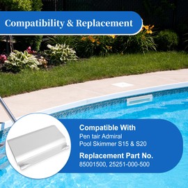 85001500 Skimmer Door Weir Flap, Compatible with Pen tair Pool Skimmer, Skimmer Door Flap Assembly Compatible with Pen tair Admiral S-20 S15 Automatic Skimmers, Replace 25251-000-500, 2 Pack