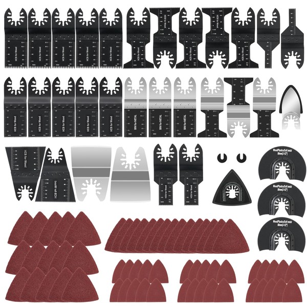 CaRoller 96Pack Oscillating Tool Blades, Oscillating Saw Blades Multitool Kit