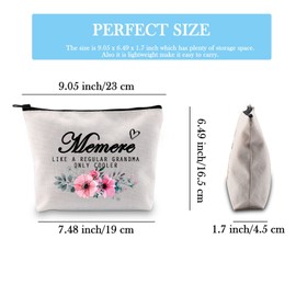 Memere Gift Memere Grandma Birthday Makeup Bag Memere Like A Regular Grandma Only Cooler Mother’s Day Gift for Grandma (Cooler Memere Bag CA)