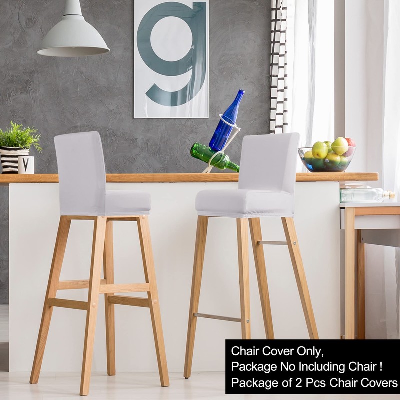 PiccoCasa Set of 2 Bar Stool Covers with Elastic Bottom,