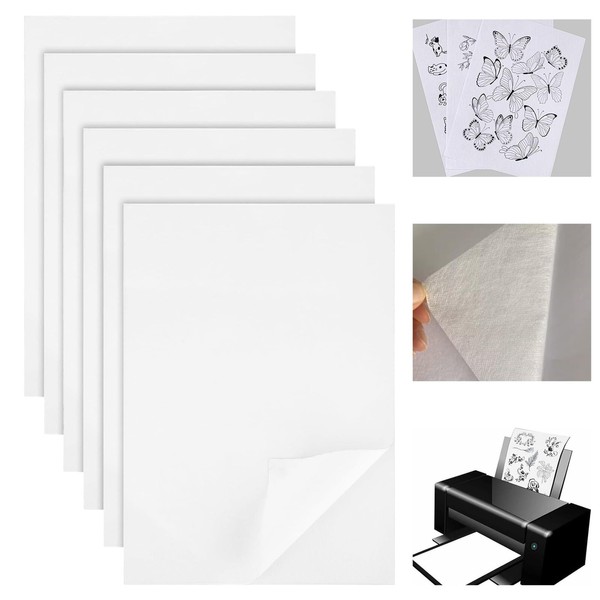 6Pcs Water Soluble Embroidery Paper, Dissolvable Stick and Stitch Embroidery