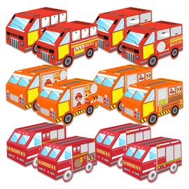 SINGOMON 24PCS Fire Truck Party Favor Boxes Fire Truck Candy Boxes Firetruck Boxes Cookie Boxes Treat Boxes for Fire Truck Birthday Decorations Firetruck Party Decorations