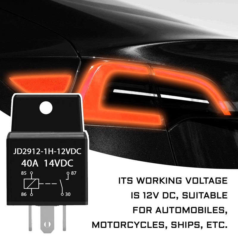 Pvotawp 2PCS 5 Pin Relay 40amp 12V Car Relay for