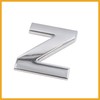 Partuto Silver Tone Metal Z Letter Shaped Alphabet Sticker Emblem
