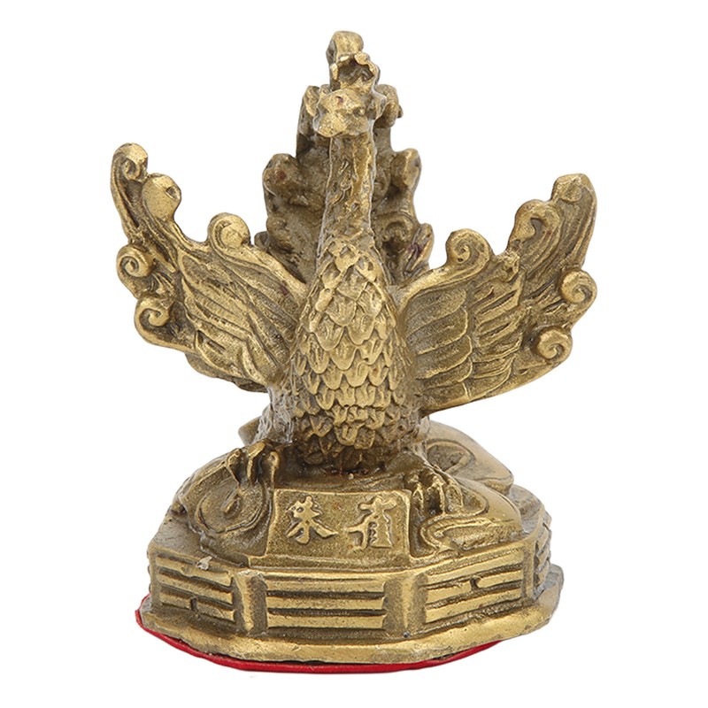 Brass Phoenix Statue High Hardness Good Gloss Phoenix Decorative Figurines