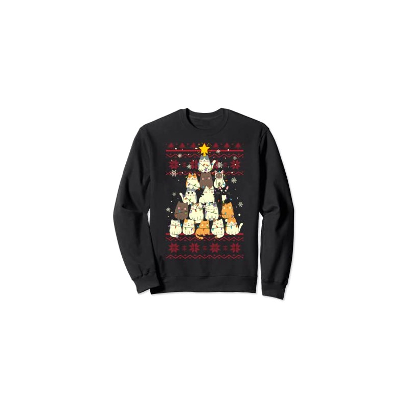 Ugly Christmas Sweater Cat X-mas Sweater Mom Dad Boy Girl