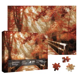 Fall Forest Landscape Puzzles for Adults 1000 Pieces, Autumn Nature Plant Jigsaw Puzzles, Hard Difficult Tree Scenic Puzzle