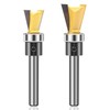 KOWOOD Dovetail Router Bits 2 Pieces with Bearing ,1/4 Inch